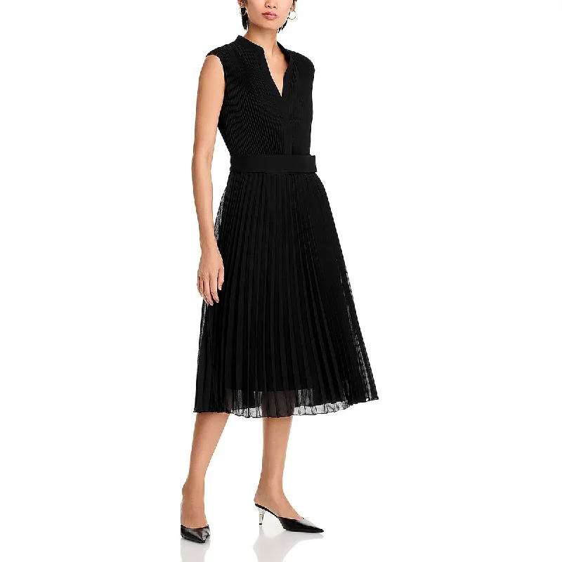 Women's Casual Wear Clothes Early Access to Art Deco Styles Sale Womens Below Knee Pleated Midi Dress