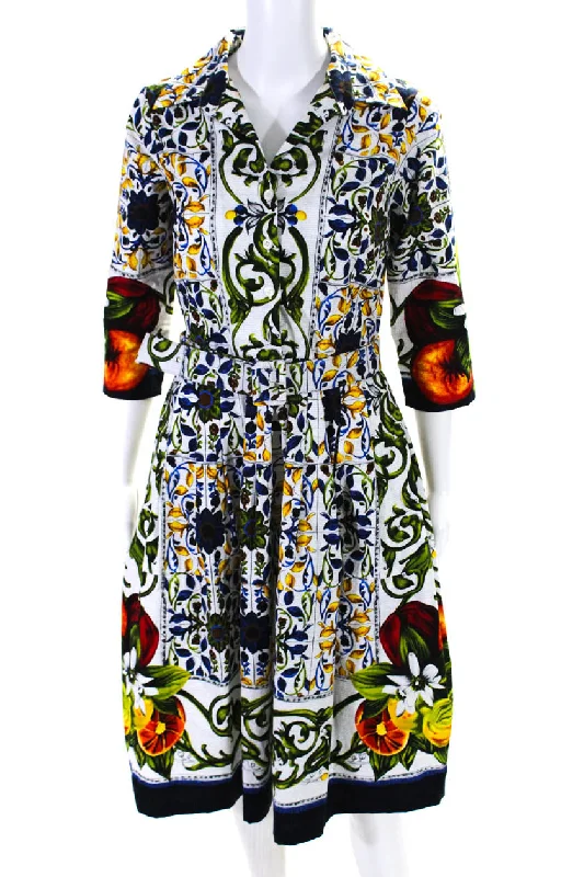 Women's Transitional Outfit Alluring Design Samantha Sung Womens Floral Print Belted A Line Dress Multi Colored