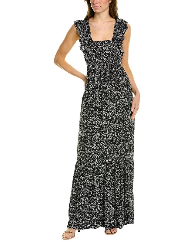 Women's Comfortable Apparel Score Big on Glamorous Red - Carpet Styles CeCe by Cynthia Steffe Ditsy Ruffled Maxi Dress