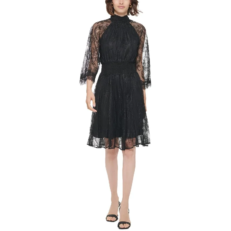 Women's Party Clothes End - of - Month Blowout Womens Lace High Neck Midi Dress