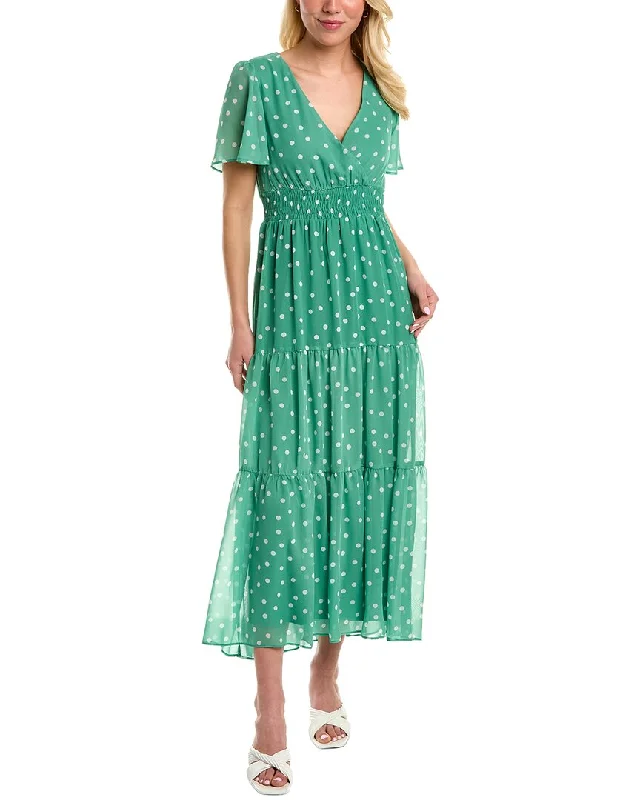 Women's Professional Garments Charming Silhouette MAISON TARA Polka Dot Maxi Dress