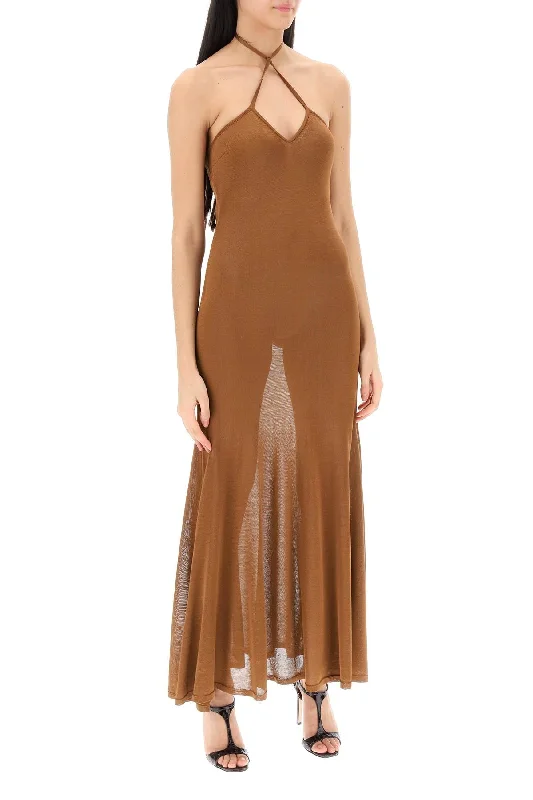 Women's Tops And Clothing Holiday Sale Tom Ford Knitted Halterneck Maxi Dress