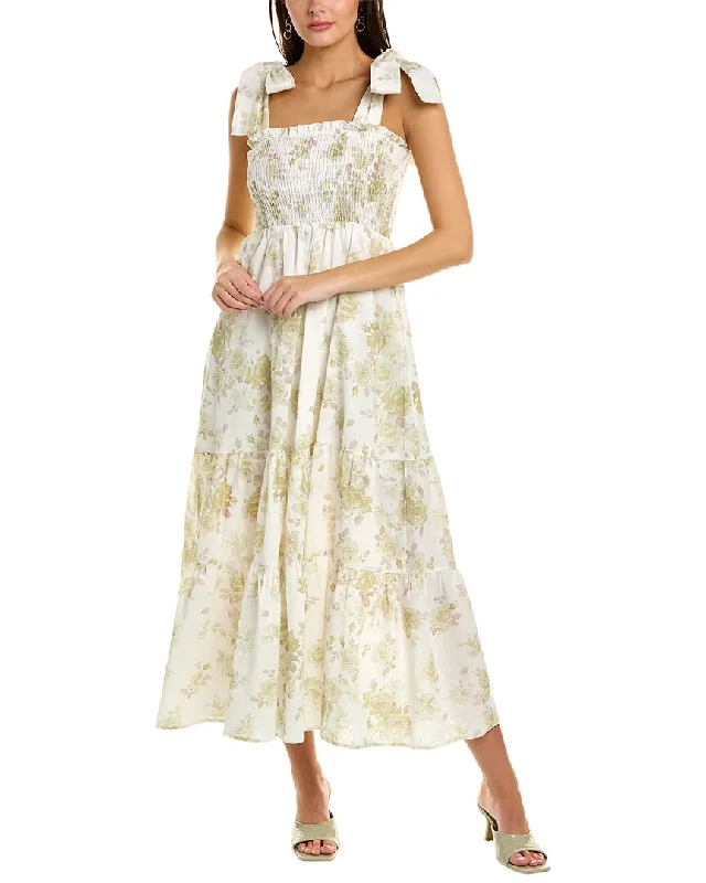 Women's Vacation Outfit Set Flash Sale Kathleen Maeve Emma Linen-Blend Maxi Dress