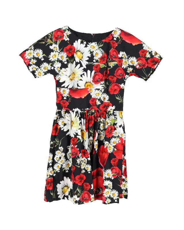 Women's Transitional Garments Fashion-Forward Style Dolce & Gabbana Printed Mini Dress in Floral Print Cotton