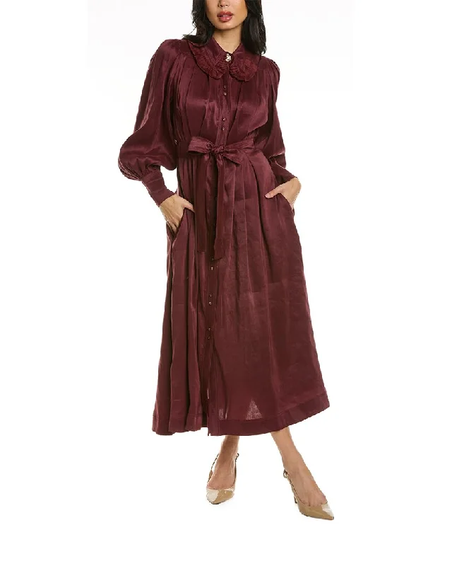 Timeless Women's Apparel Flash Sale Aje Idealist Linen & Silk-Blend Midi Dress