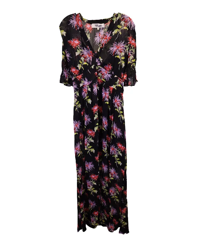 Chic Women's Garments Chic Allure Diane Von Furstenberg Erica Chiffon Maxi Dress In Floral Print  Viscose