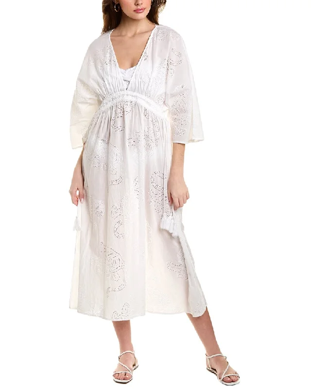 Luxury Women's Clothing Feminine Soft - Hued Look Solid & Striped The Kaftan Maxi Dress