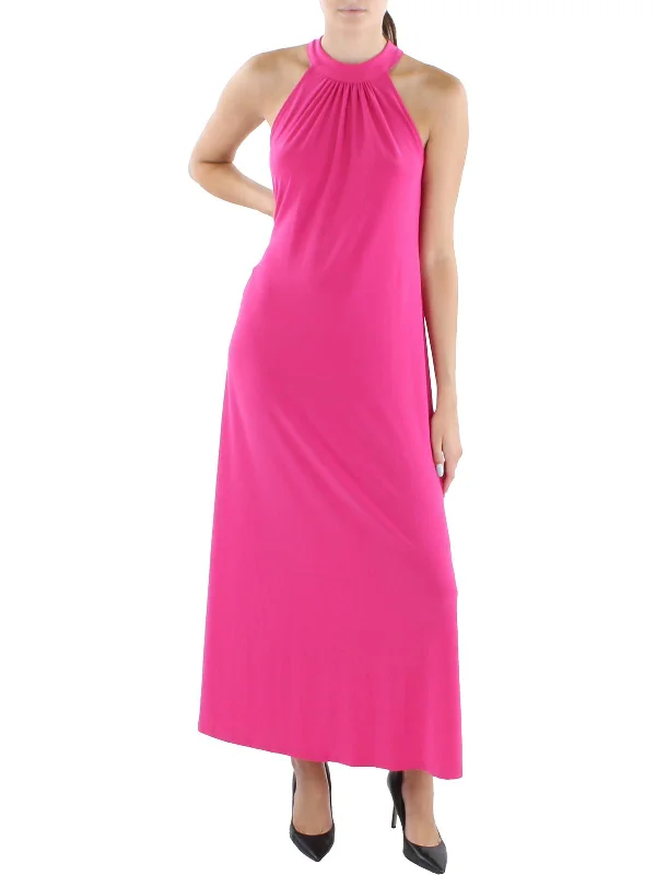 Women's High-Fashion Attire Last Chance Sale Womens Halter Side Slit Maxi Dress