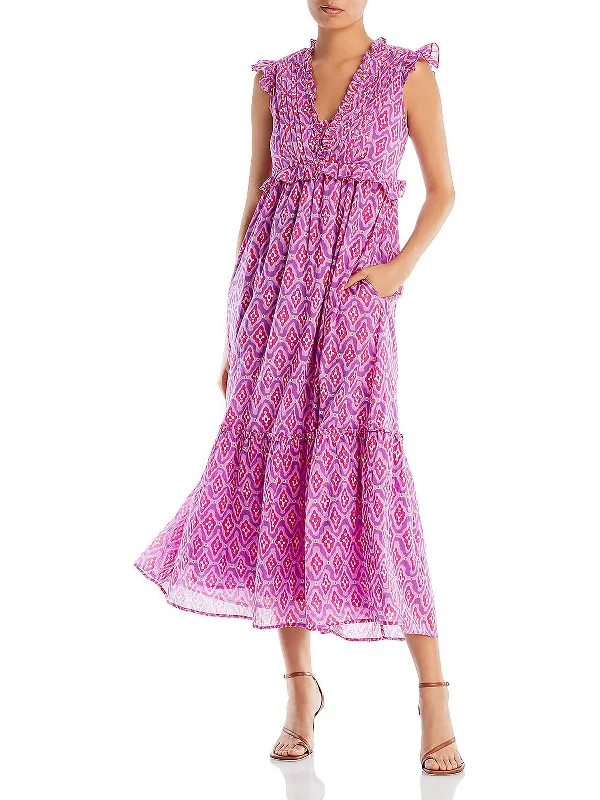 Women's Holiday Attire Clearance Event Constance Womens Ruffled Long Maxi Dress