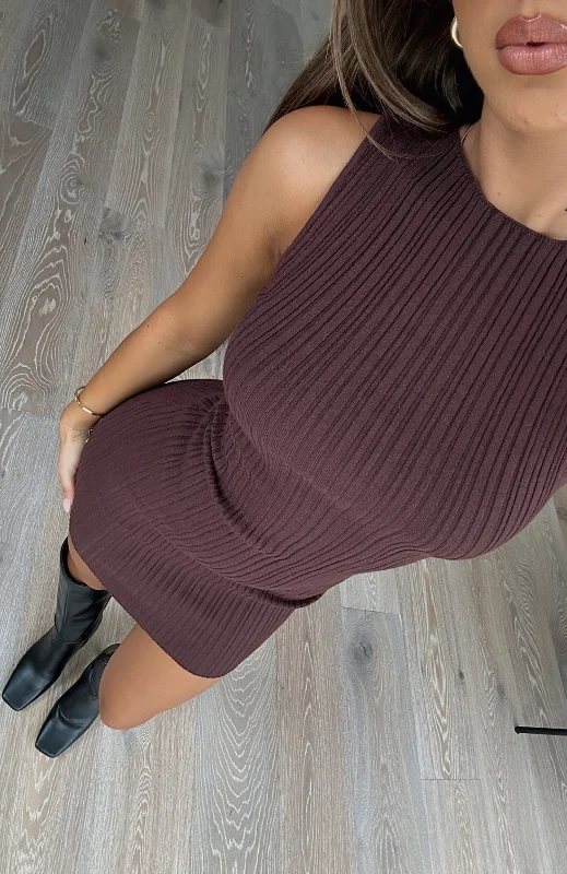 Women's Apparel Now on Sale for Chic Urban Styles Let's Stay Up Mini Dress Chocolate