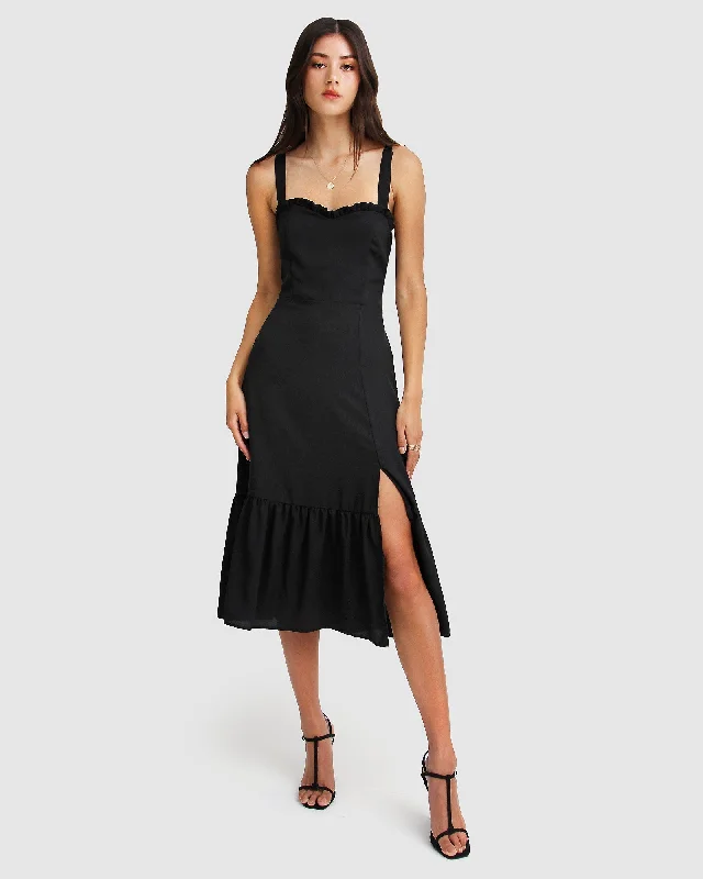 Women's Night-Out Outfit Clearance Event Summer Storm Midi Dress - Black