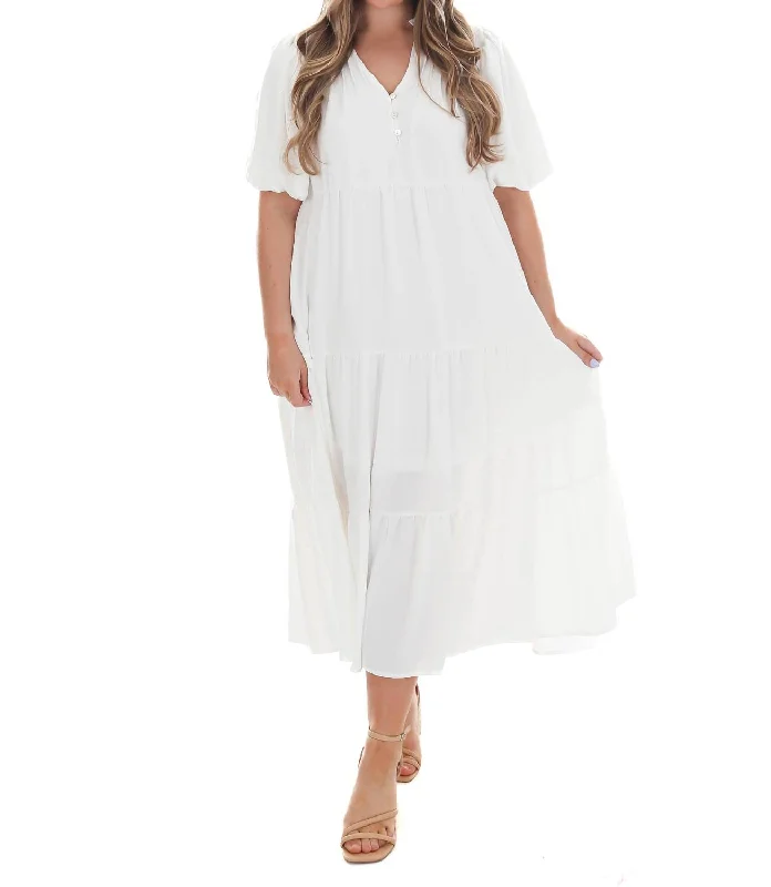 Casual Apparel For Women Parisian Effortless Chic Style Where I Go Maxi Dress in White