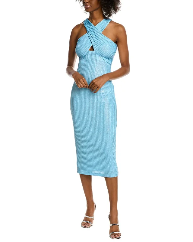 Women's Comfy Loungewear Outfit Charming Silhouette ML Monique Lhuillier Knit Midi Dress