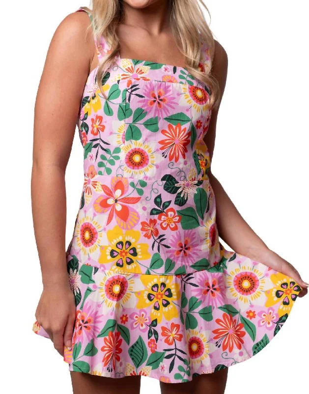 Vintage-Inspired Garments Last Chance Sale Floral Pop Mini Dress In Multi