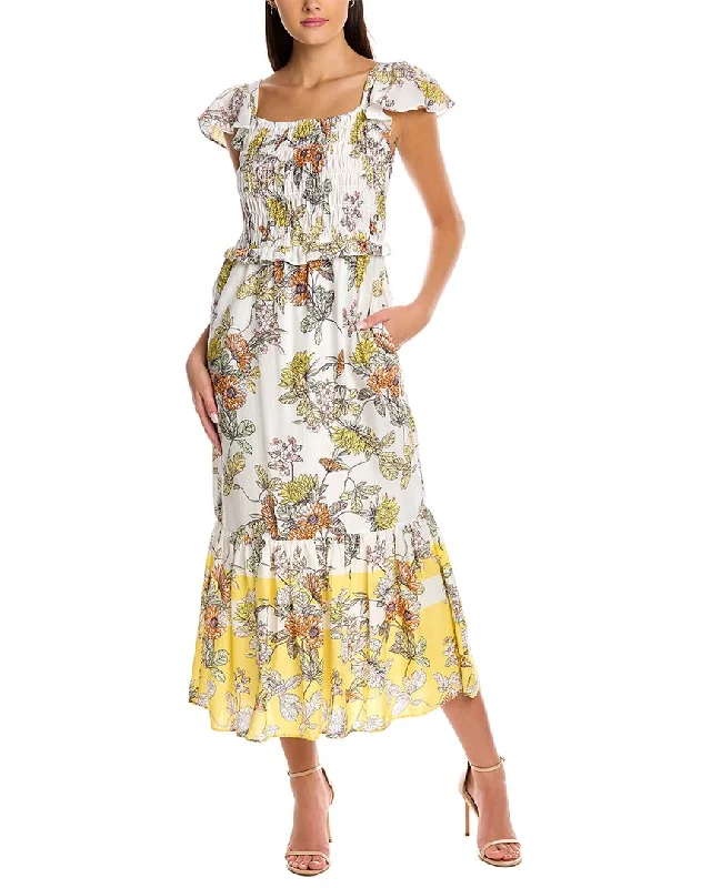 Women's Vintage-Inspired Outfit Sophisticated Cut Taylor Cap Sleeve Maxi Dress