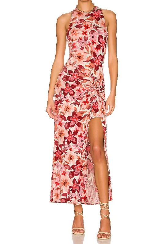 Women's Vacation Clothes Coastal Beach - Inspired Style Mimi Printed Maxi Dress in Light Combo