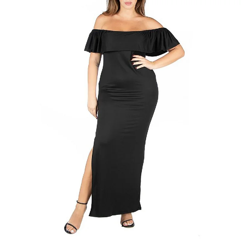 Comfortable Women's Clothes Final Clearance Plus Womens Ruffled Comfy Midi Dress