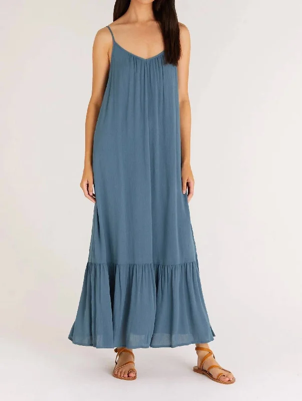 Chic Women's Attire Chic Urban Fashion Look Rocco Maxi Dress In Caribbean Blue