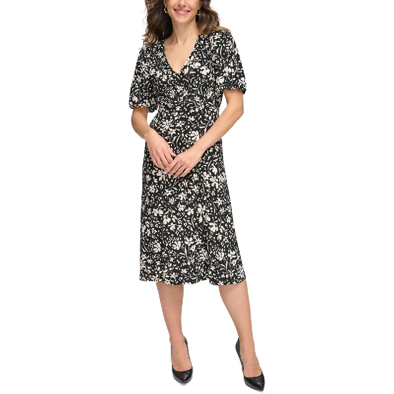 Women's Trendy Clothes Big Savings on Minimalist Office Styles Womens Printed Jersey Midi Dress