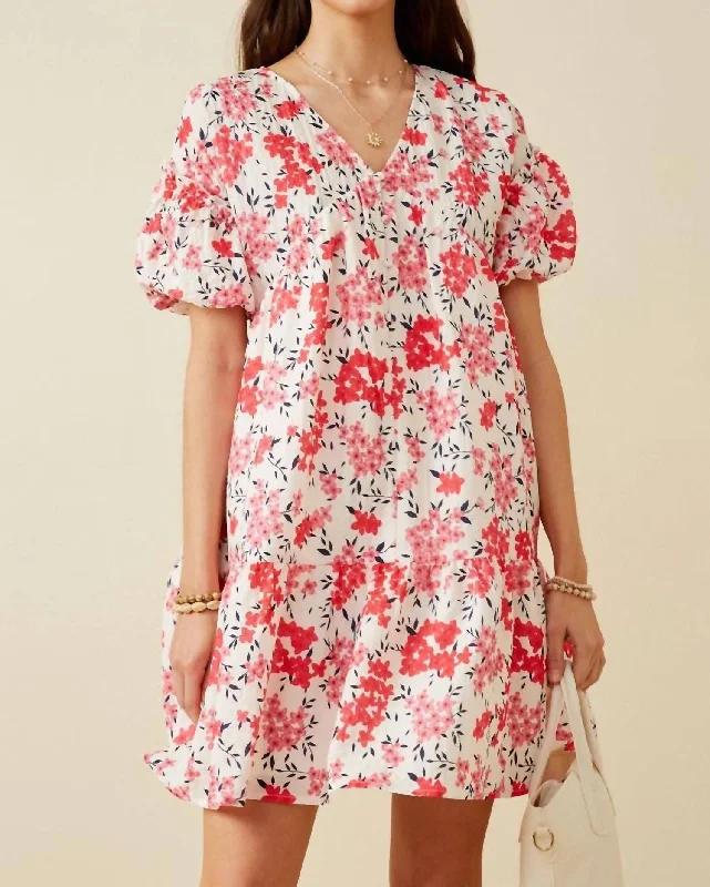 Stylish Women's Apparel Nordic Minimalist Home Look Wouldn't It Be Nice Floral Dress In Pink