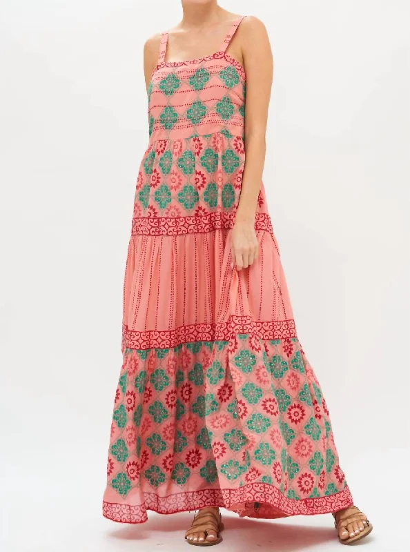 Formal Attire For Women Contemporary Elegance Strappy Maxi Dress In Rose Phoenix