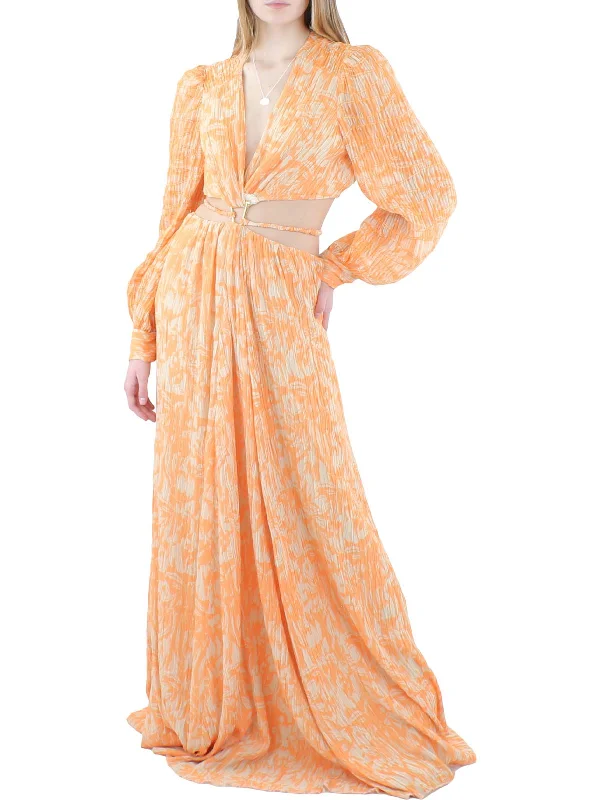 Women's Urban Clothing Now on Sale for Chic Urban Styles Womens Printed Crinkled Maxi Dress