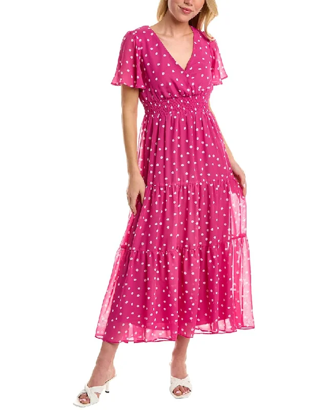 Women's Luxury Garments Bold Patterns MAISON TARA Polka Dot Maxi Dress