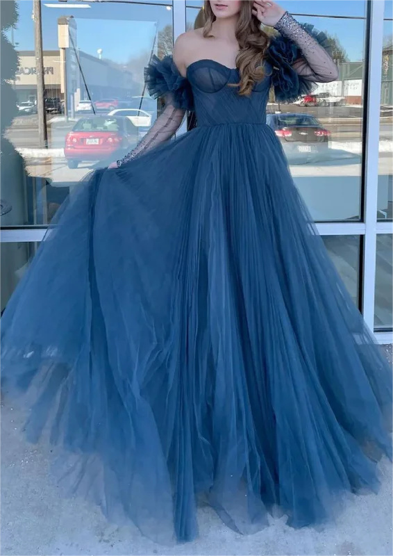 Casual Clothing For Women Coastal Beach - Inspired Style Women Sweetheart Prom Dresses Long Off Shoulder Evening Gowns Formal Party Dress YPD489