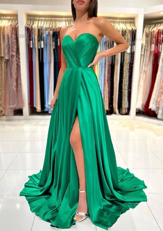 Luxury Women's Clothes Holiday Sale Women Sweetheart Prom Dress Long Side Slit Evening Gowns Simple Formal Party Dress YPD765