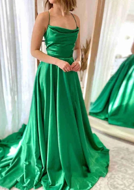 Women's Athletic Apparel Great Deals on Ethnic Cultural Wear Women Spaghetti Straps Prom Dress Long High Side Slit Evening Gowns Simple Formal Party Dress YPD799