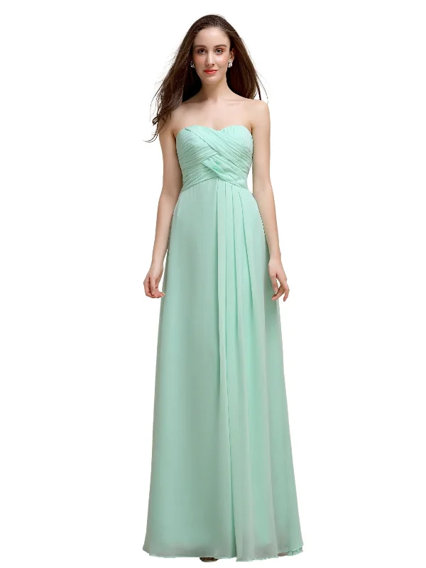 Women's Travel Outfit Set Flash Sale Simple Sweetheart Sleeveless A-line Floor-Length Bridesmaid Dresses