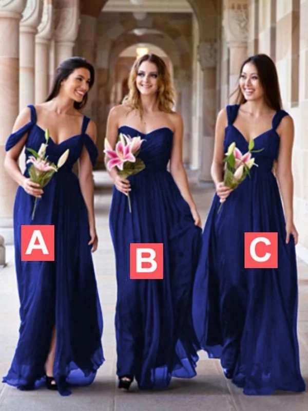 Casual Chic Women's Clothes Casual Weekend Relaxed Style A-Line/Princess Chiffon Floor-Length Sleeveless Bridesmaid Dresses