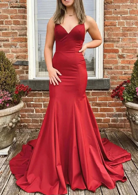 Women's Holiday Clothes Y2K Nostalgic Fashion Look Women Mermaid Prom Dress Long Spaghetti Straps Evening Gowns Simple Formal Party Dress YPD772