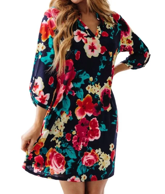 Women's Occasion Wear Clothes Today Only Moonlit Garden Floral Mini Dress In Multi