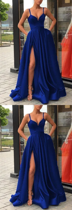 Affordable Trendy Clothes For Women Feminine Flow Royal Blue Prom Dress, Evening Dress, Dance Dresses, Graduation School Party Gown   cg10625