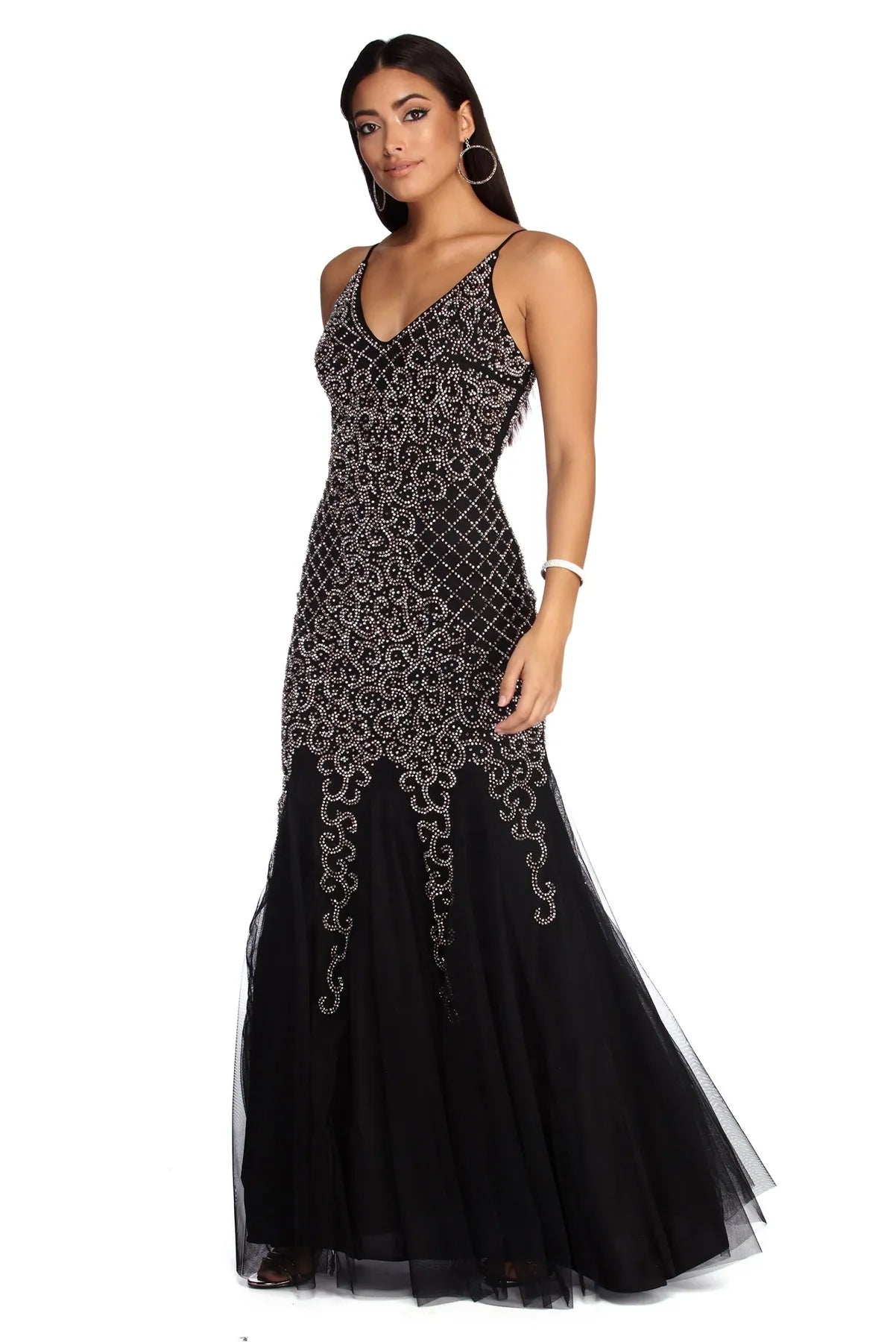 Women's Tailored Outfit Effortless Sophistication Colette Formal Beaded Sleeveless Dress