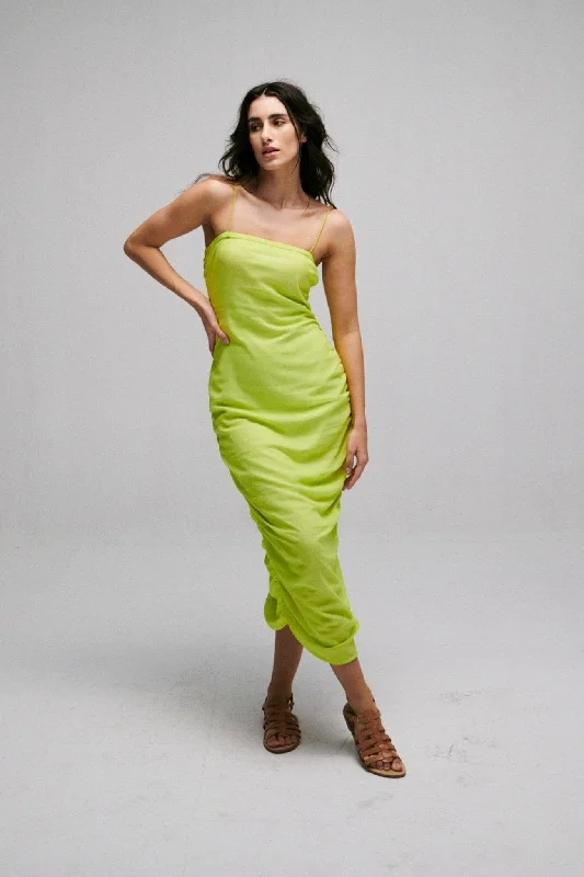 Women's Transitional Attire Classic Charm Neon Green Bodycon Dress