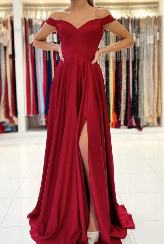 Women's Evening Clothes Now on Sale for Chic Urban Styles Women Side Split Prom Dresses Long V-Neck Evening Gowns Formal Party Dress YPD512