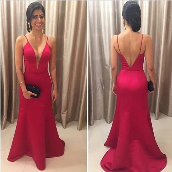 Women's Cozy Outfit For Lounging Vintage Elegance Simple Red Satin Prom Dress New Arrival cg3232