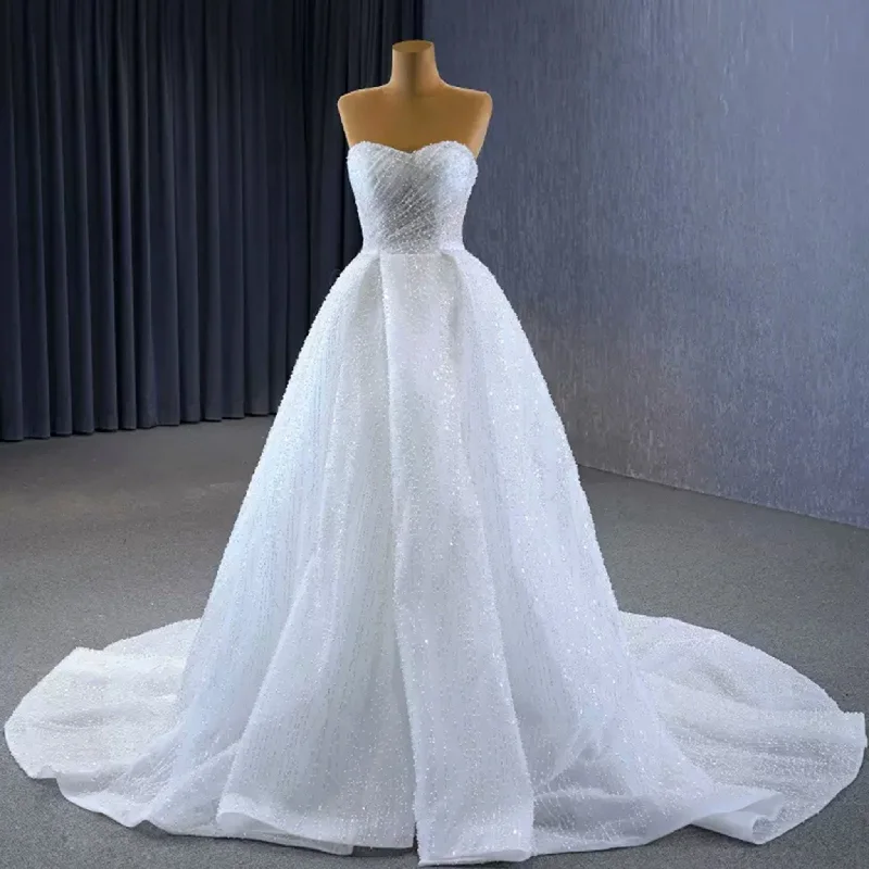 Casual Garments For Women Weekend Special Boho Wedding Dress with Pearls A-line Sweetheart Wedding Gown