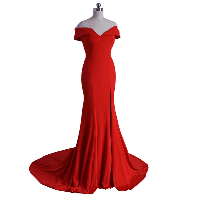 Women's Trendy Casual Clothes Playful Elegance Sexy Fitted Formal Gown Jersey Mermaid Long Evening Gowns