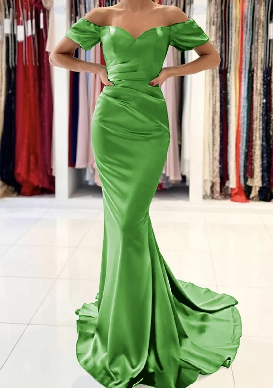 Women's Evening Clothes Hollywood Glam Award - Show Style Women Mermaid Prom Dress Long Off Shoulder Evening Gowns Sweetheart Formal Party Dress YPD774