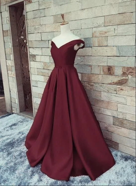 Casual Outfit For Women Boho - Chic Festival - Ready Style Beautiful Sweetheart Long Satin Party Dress, Off The Shoulder New Prom Dress cg3915