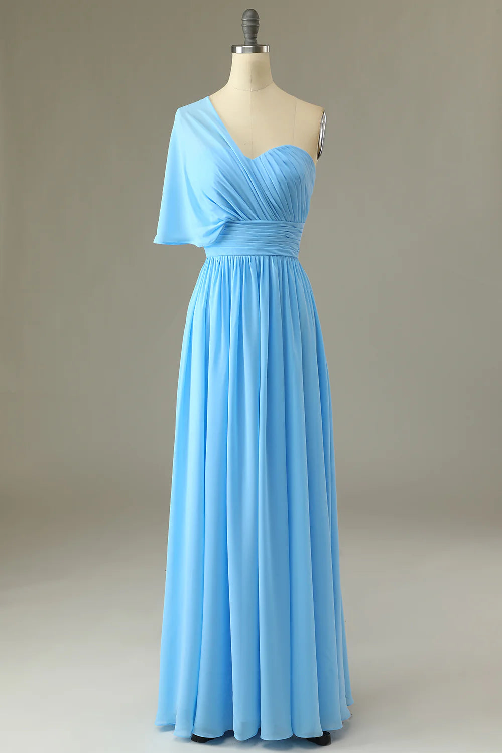 Charming Everyday Clothing For Women Holiday Sale One Shoulder Blue Bridesmaid Dress