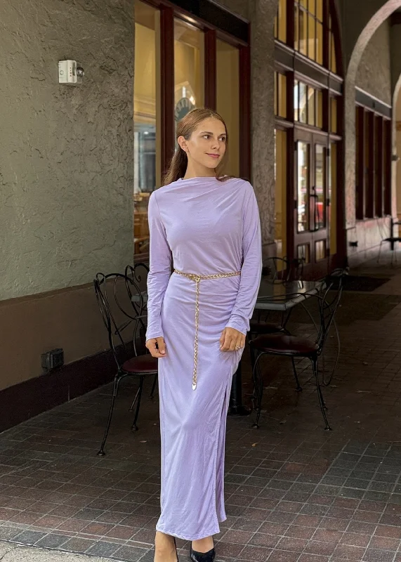 Women's Activewear Outfit Limited - Time Bundle MEROKEETY Mock Neck Bodycon Ruched Slit Cocktail Wedding Dresses