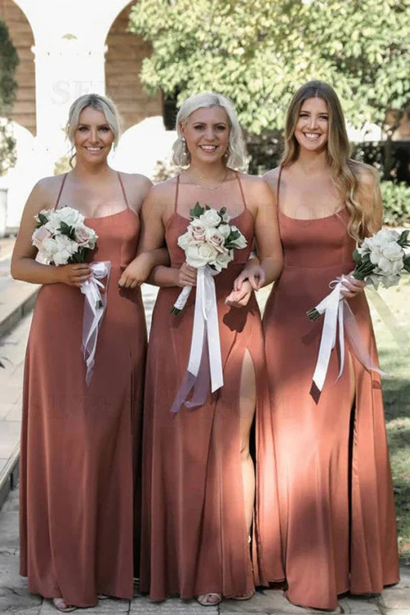 Modern Women's Clothes Today Only Bridesmaid Dress Simple Cross Straps Back