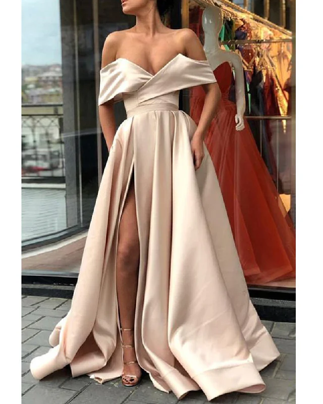 Women's Everyday Garments Hollywood Glam Award - Show Style Siaoryne Women Formal Gown vestidos de gala Off shoulder Long Evening Dresses with Slit