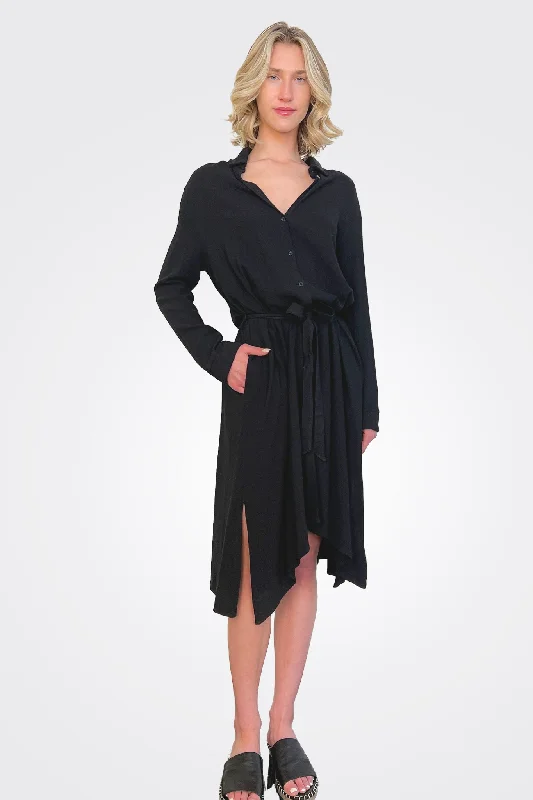 Women's Holiday Clothing Classic Charm Shirt Dress - Black