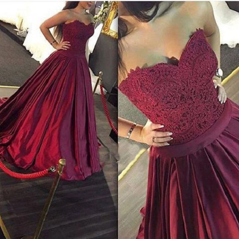 Women's Office Attire Feminine Grace LP1545 New Burgundy Ball Gown Prom dress 2018 Formal Gown Sexy Backless robe de bal