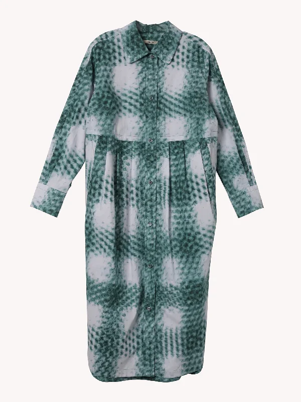 Affordable Women's Clothing Big Savings on Rustic Countryside Styles GREEN PLAID SHIRT DRESS